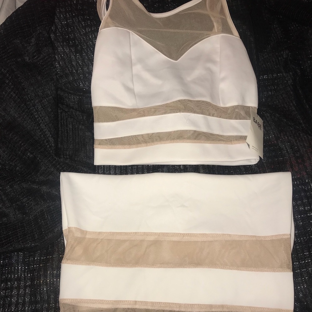 2 piece see tank & skirt